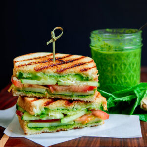 VEG GREEN CHUTNEY AND SALAD SANDWISH